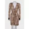 Silk leopard wrap dress