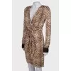 Silk leopard wrap dress