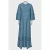 Silk blue maxi dress