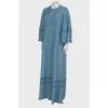 Silk blue maxi dress