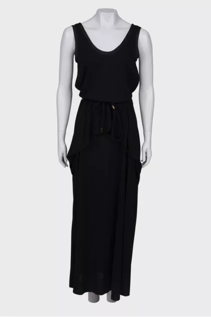 Black dress with drawstring
