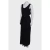 Black dress with drawstring
