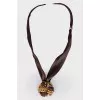 Textile and silver necklace