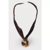 Textile and silver necklace