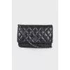 Quilted black leather bag