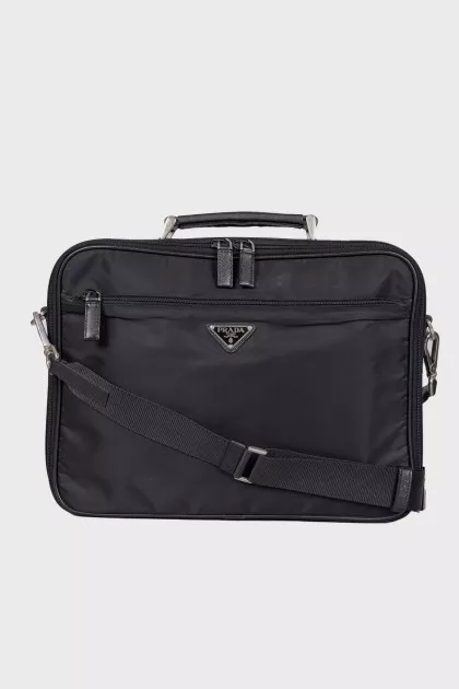 Men's briefcase Tessuto and Saffiano Leather