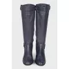 Medium heeled leather boots