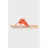 Flip flops with rubber rose