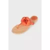 Flip flops with rubber rose