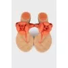 Flip flops with rubber rose