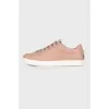 Dark beige leather sneakers