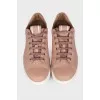 Dark beige leather sneakers
