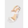 White embossed sandals