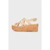 Platform leather sandals