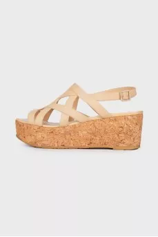 Platform leather sandals