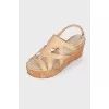 Platform leather sandals