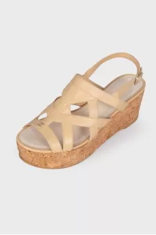 Platform leather sandals