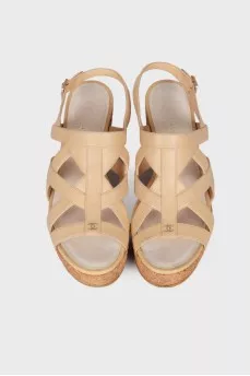 Platform leather sandals