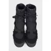 Lace-up textile ankle boots