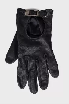 Cutout leather gloves