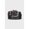 Iridescent effect leather belt