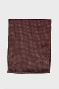 Silk scarf in small polka dots