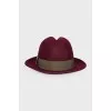 Wool burgundy hat