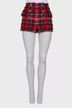 Tweed red shorts