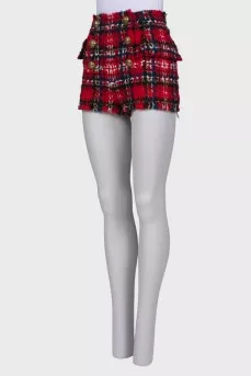 Tweed red shorts