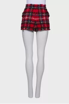 Tweed red shorts