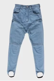 Combination jeans-shorts with studs