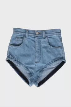 Combination jeans-shorts with studs