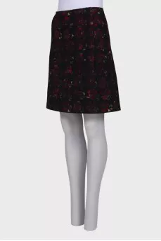 Wool black skirt in print