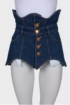 Denim blue corset