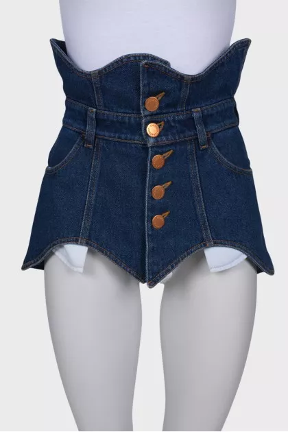 Denim blue corset