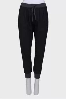 Wool black joggers