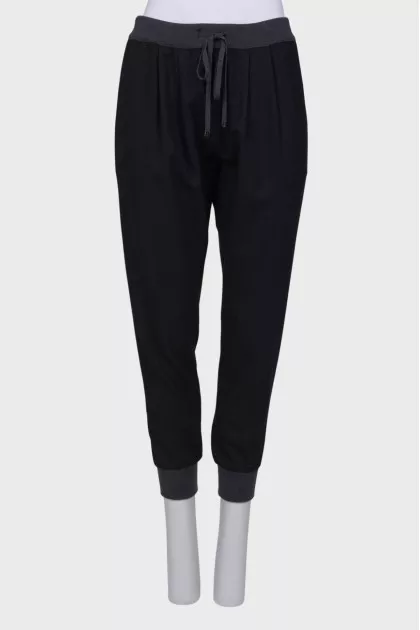 Wool black joggers