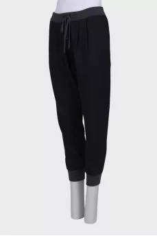 Wool black joggers