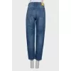 Jeans with removable silk scarf
