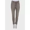 Gray button down jeans