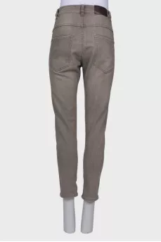 Gray button down jeans