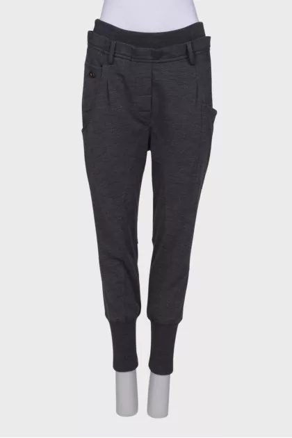 Wool gray joggers