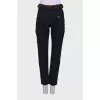 Wool trousers with detachable front belt