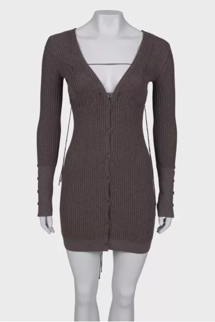 Tie wool dress