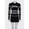 Black dress with transparent inserts