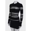 Black dress with transparent inserts