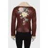 Sheepskin coat with embroidery on the back