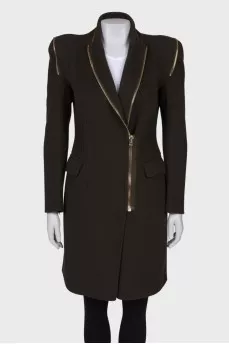 Green fitted coat
