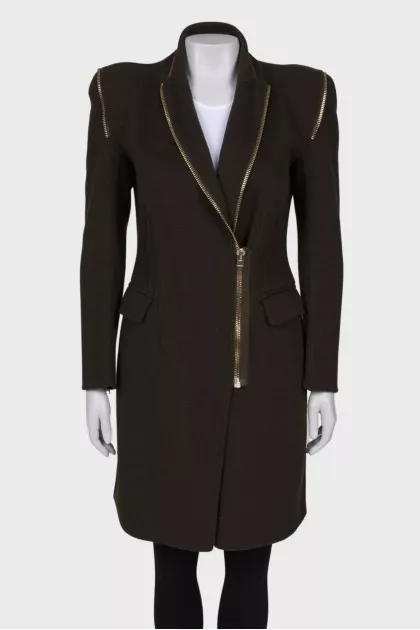 Green fitted coat