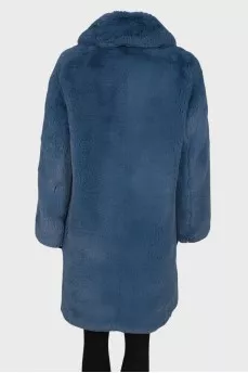 Blue eco fur coat